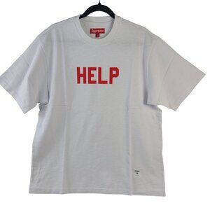 NEW Supreme Help Graphic Tee White Red Text Classic Streetwear Sz M